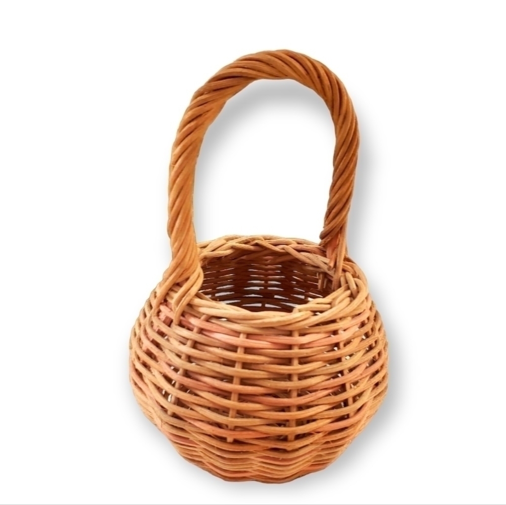 Mini long handle basket miniature boho